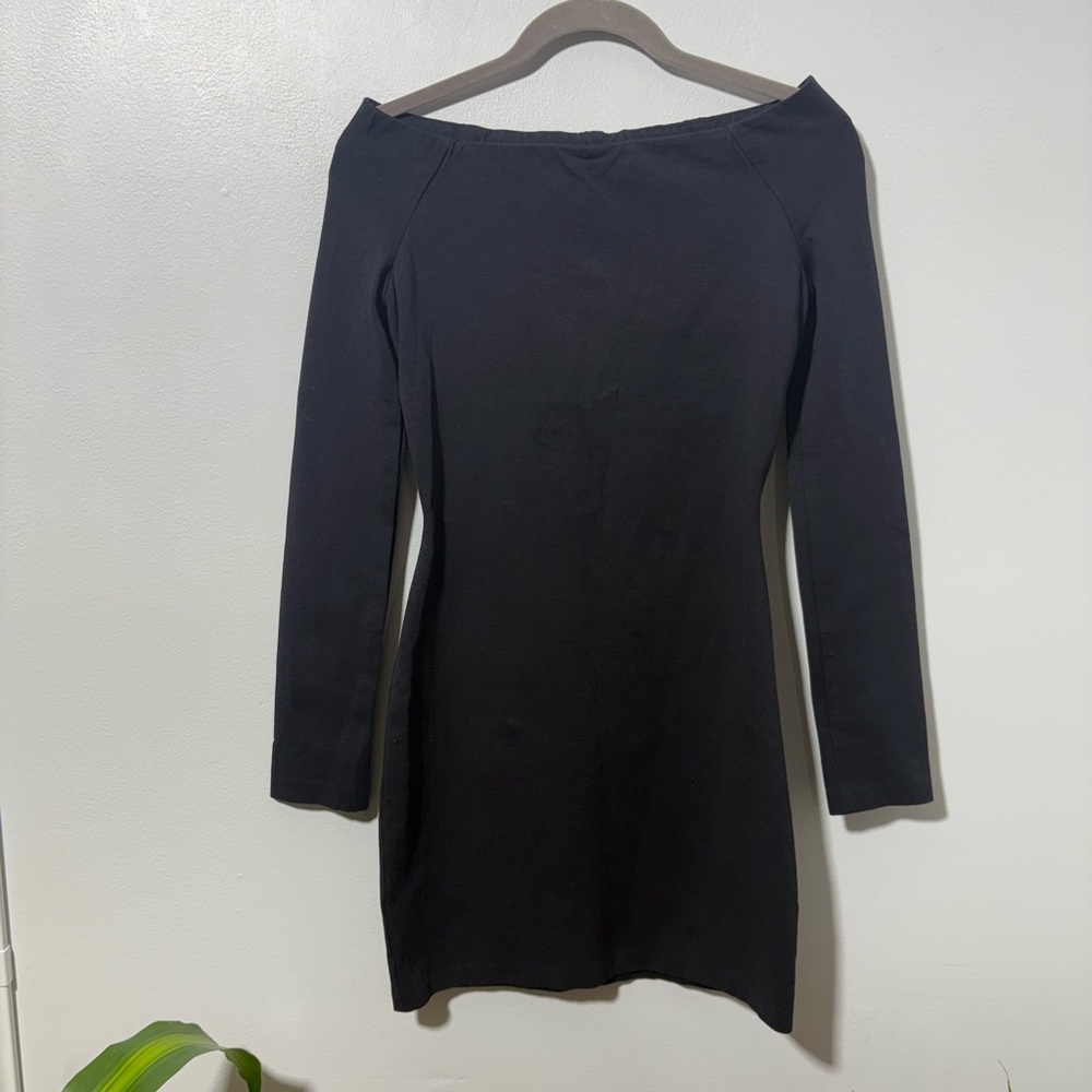 The Row Black Long Sleeve Dress